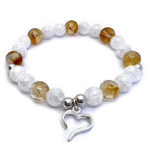 Minerální náramek citrín, křišťál - KOPRETINA (stříbro Ag925)